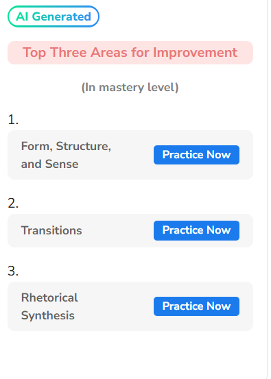 9.8B Top three areas - Mastery fro SAT by schoalr sphere tutors